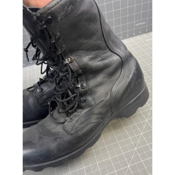 Vintage US Army Combat Jump Boots Lug Sole Men’s 9 Wide (EE) 1980’s Leather - Picture 5 of 9